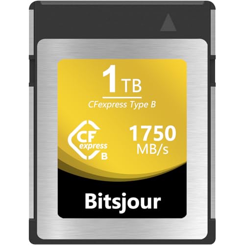 Bitsjour 1TB CFexpress Typ B Speicherkarte flüssige RAW-8K-Video- und Fotoaufnahmen Digitale CF Express Type B Karte für DSLR Kameras Nikon Canon Panasonic und Camcorder