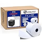 Vonlyst Thermal Printer Paper Roll for Toast TP200 Receipt Printer Point of Sale (12 rolls)