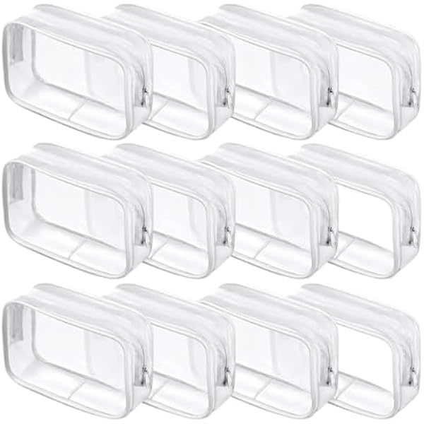 Przezroczyste kosmetyczki, Kosmetyczka PCV Przezroczysta Wiele rozmiarów 1/2/3/6/12 szt(Clear S,12pcs)