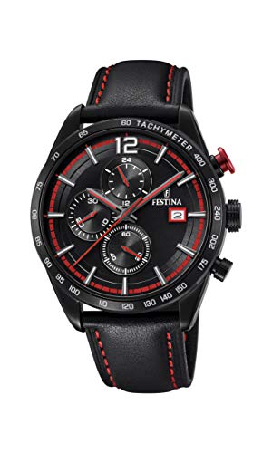 Preisvergleich Produktbild Festina Herren Chronograph Quarz Uhr mit Leder Armband F20344 / 5