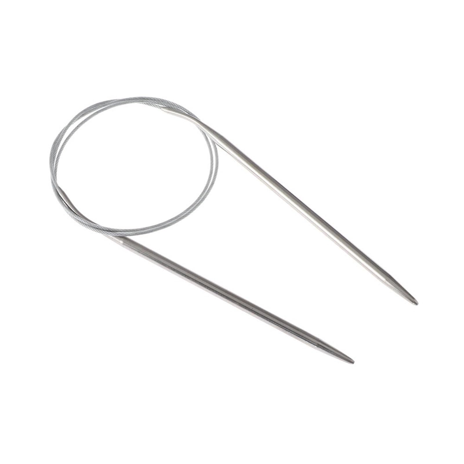 Knitting Needles 80/100cm Stainless Steel Circular Needle Round Weaving Knitting Needles Handmade Crochet Hook DIY Crafts Household Sewing Pins(80cm-5mm)