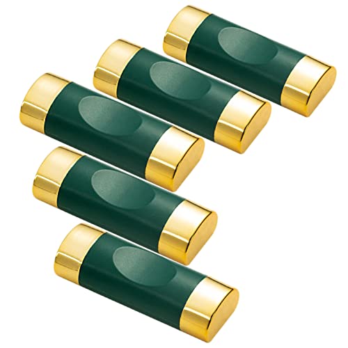 5 Pack Shelf Chopstick Pillow Chopstick Holder Storage Rack Alloy Chopstick Rest Pillow-Shaped Chopstick Stand Home Decor Set Of 5,Concave Shape-Dark Green + Golden (Green) #TOP1