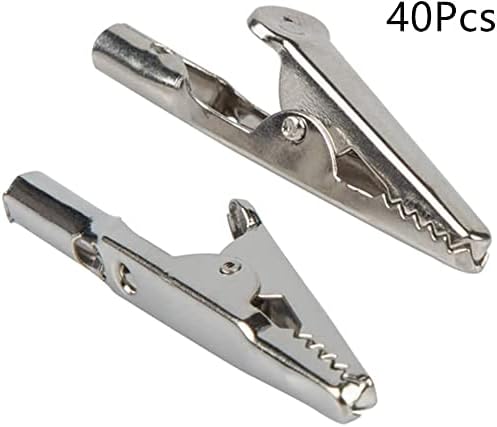 Miniatura 3 de Abrazaderas de resorte de clip de cocodrilo 2.008 in2 pulgadas línea de prueba de cocodrilo Clip de cocodrilo plateado Pinzas de cocodrilo