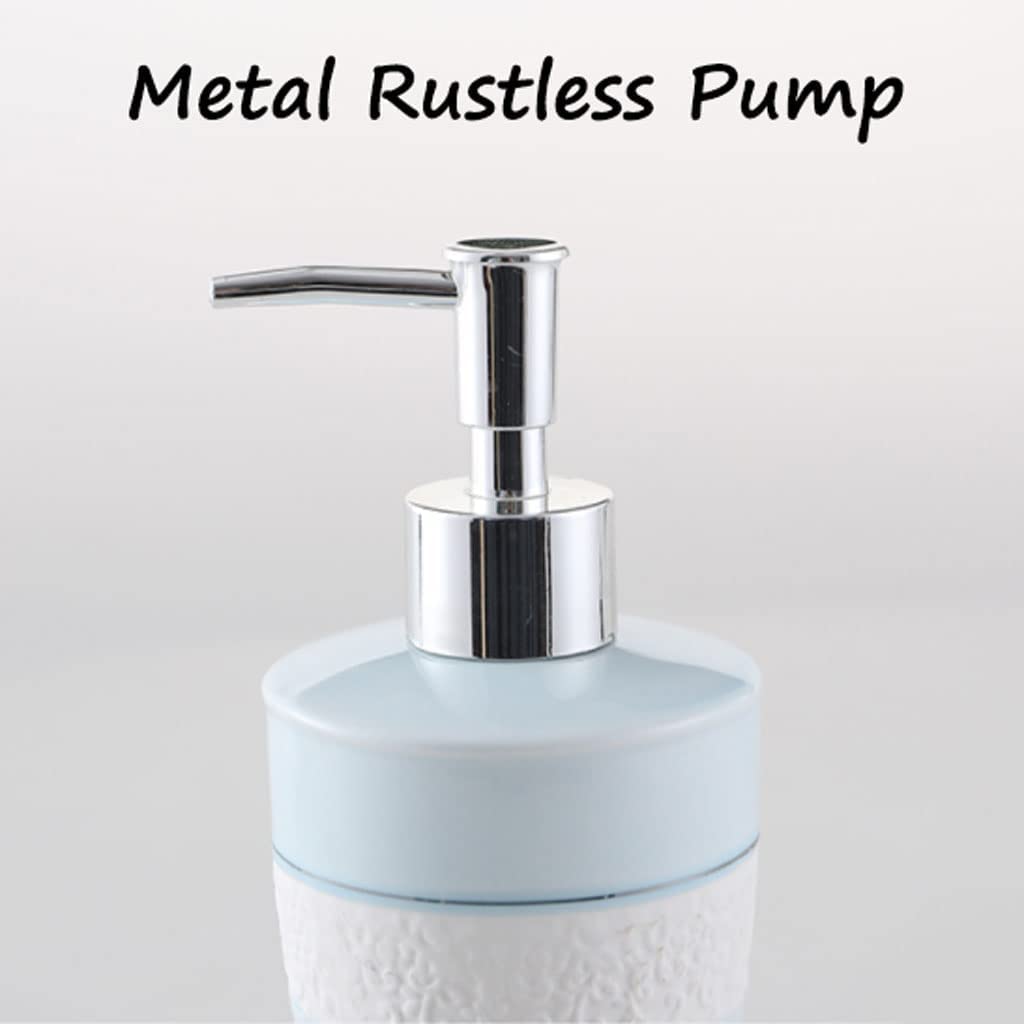 Distributore di sapone Dispenser di sapone per le mani in ceramica per bagno Dispenser di liquidi riutilizzabili Bottiglia di lozione da appoggio Bottiglia di sapone da 9,5 once / 280 ml per il bagno