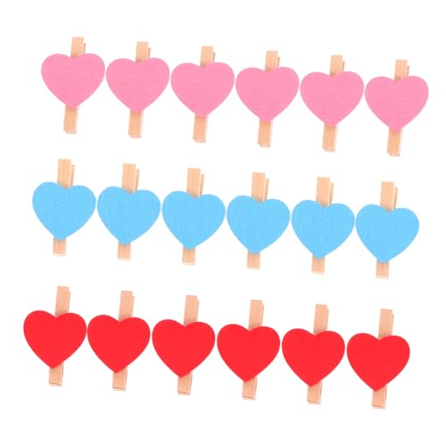 FUNOMOCYA 90pcs Heart Shaped Wooden Clips for Photos Crafts and Holiday Decor Mini Decorative Clamps and Each Versatile Love Heart Clips for Home and Party Use