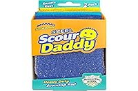 Scrub Daddy Steel Scouring Pad - ArmorTec Steel Fibres Woven in for the Toughest Scouring Jobs - 2 Scouring Pads