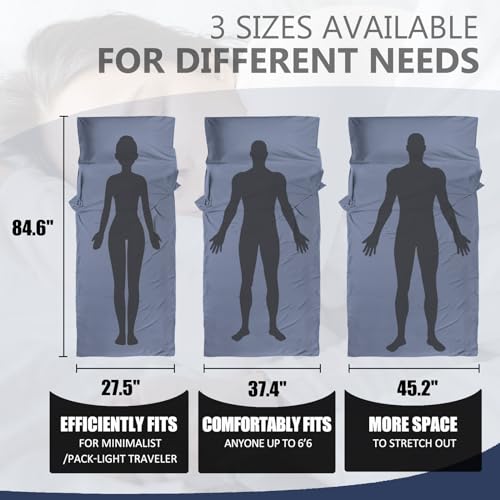 image for Frelaxy Ultralight Sleeping Bag Liner - Lighter & Compact, 3 Sizes Tra