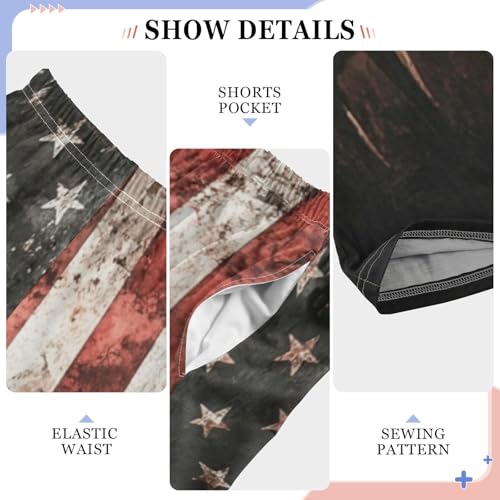 Pajama Pants American Flag Wolf Stripes Long Sleep Pants Lounge Bottoms 5