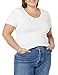 Amazon Essentials Women's Slim-Fit Short-Sleeve V-Neck T-Shirt, Pack of 2, White/Light Camel, Medium