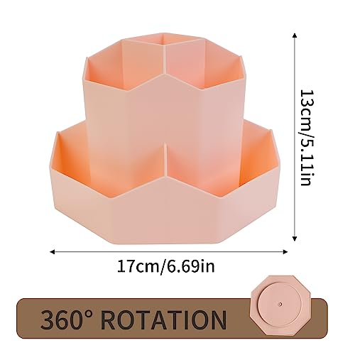 Image of INSTOME Desktop Organizer with Pencil Holders 360Rotating Pen Holder 9 Compartments