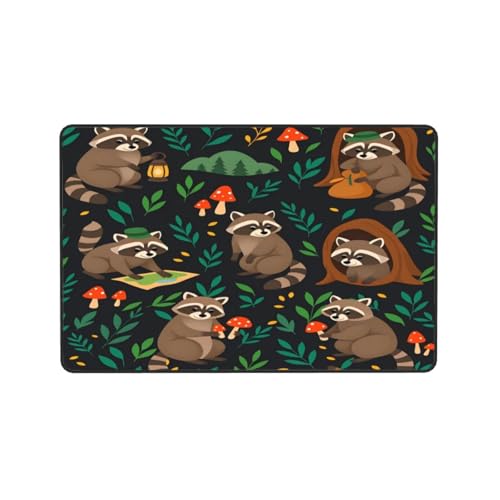 Tapete Raccoon Camping 72 x 48 pulgadas antideslizante miniatura 7