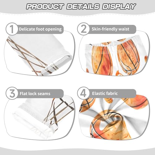 Bolaz Toddler Girls Leggings Printed Yoga Pants Leggings Watercolor Basketball for Kids3