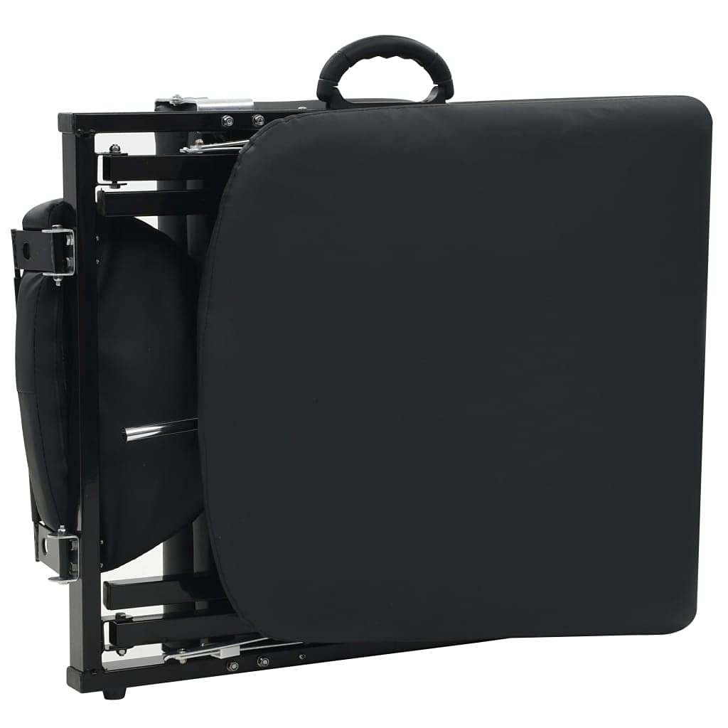 Lettino da Massaggio Portatile in Similpelle 185x78x76 cm Nero,Salute e Bellezza,Cura della Persona,Massaggi e Relax,Poltrone da Massaggio(SPU:110161)