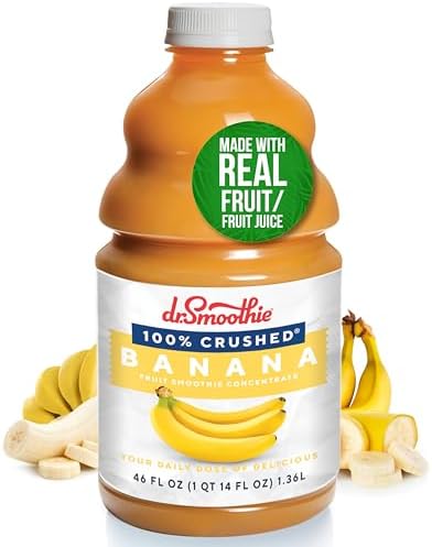 Dr. Smoothie 100% Crushed Banana Fruit Smoothie Concentrate Mix, 46 oz
