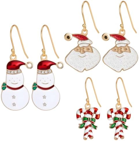 Christmas Drop Dangle Earrings Sets Long Jingle Bell Earrings For Women Xmas Jewelry Christmas Snowman Santa Claus Christmas Tree Flamingo Penguin Earrings