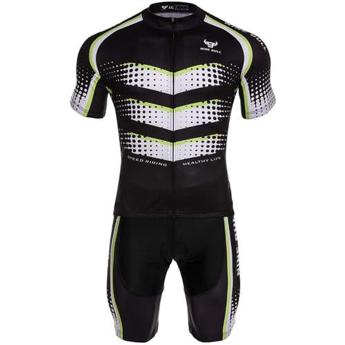 Conjunto de camisa masculina de ciclismo – Camisa de ciclismo refletiva de secagem rápida e short de