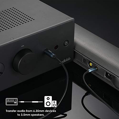 Millso 6.35Mm Male 1/4 To 3.5Mm Male 1/8 Trs Stereo Audio Cable (16 Feet), Headphone Adapter 1/8 To 1/4 Aux Adapter For Guitar Amp, Keyboard, Piano, Amplifiers, Home Theater Devices, Or Mixer #TOP1