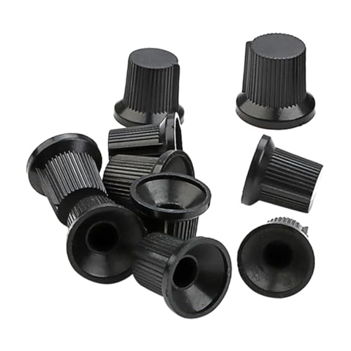 Abaodam 10個黒色プラスチック製ポテンショメーターノブ エレキギター エレキバス用 簡単取り付け 耐久性 ファッション性 音響機器やギターエフェクターにも