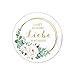 72 STICKER Lasst unsere Liebe wachsen Etiketten als Gastgeschenk mit weißen Rosen und Ringe in Goldgelb kein Echtgold für Samen Tüten Reagenzgläser Blütensamen zur Hochzeit Geburtstag Taufe