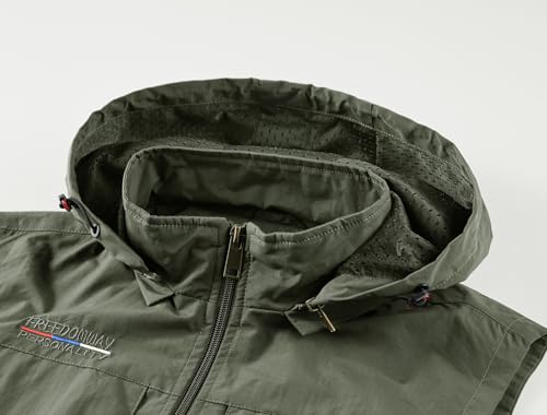 Image of Lightweight Outdoor Vest Jacket for Men, Windbreaker for Golf, Safari, Travel, Fishing, Hiking