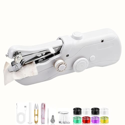 Portable Handheld Sewing Machine, Mini Cordless Sewing Tool for Quick