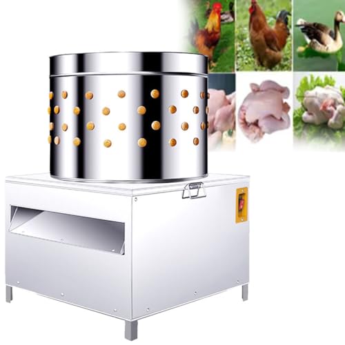 GJBMXSM Desplumadora De Pollos, Desplumadora De Aves De Corral, 2200 W, 1460 R/Min, De Acero Inoxidable, Goma, Desplumadora Rápida, para Granjas De Pollos, Aves, Patos Y Mataderos,30L
