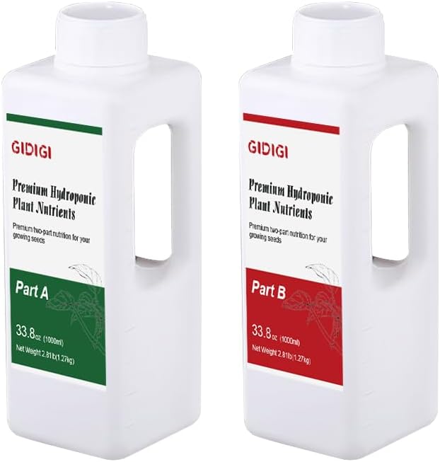 Hydroponic Nutrient Solution: Complete Review 2 Hydroponic Nutrient Solution | Professional Base A & B Liquid Hydroponic Fertilizer for Indoor and Outdoor Plant | Supports Healthy Vegetative Growth and Flowering Stage | 75.5 oz(2 L) Set