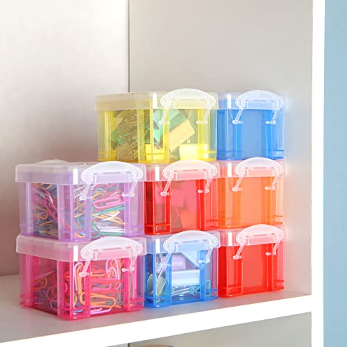 Image of CertBuy 24 Pack Small Plastic Storage Box 3 x 2.5 x 2 Inches Stackable Small Craft Boxes with Lids Mini Storage Box for Beads Crafts Jewelry Small Crafts Items Accessories (8 Colors)