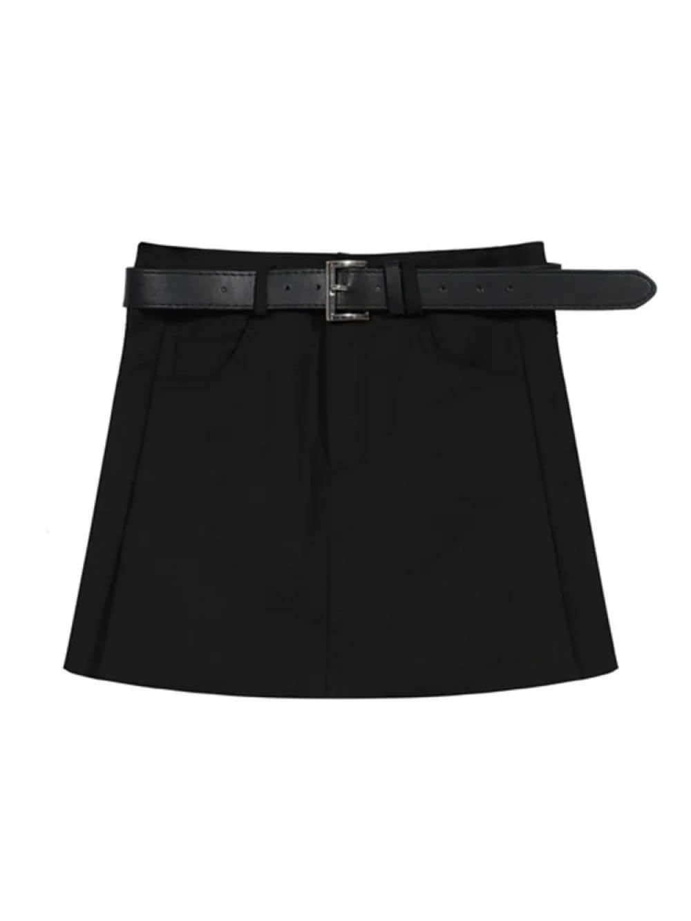 Falda Corta De Mujer - Faldas para Mujer Otoño Invierno Moda Sólido Talle Alto Cremallera Falda Suelta Chic Casual Dividir Una Línea Mini Faldas