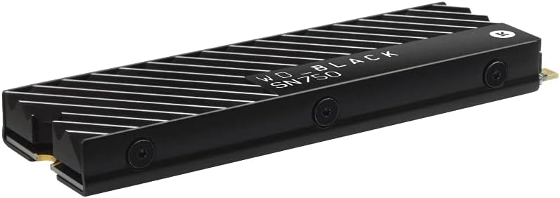 WD_BLACK 1TB SN750 NVMe Internal Gaming SSD Solid State Drive with Heatsink - Gen3 PCIe, M.2 2280, 3D NAND, Up to 3,470 MB/s - WDS100T3XHC