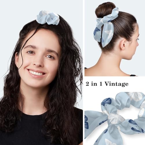 Image of Butterfly Scrub Cap Women with Ponytail & Buttons Adjustable Surgical Nurse Hat with Cotton Sweatband for Long Hair