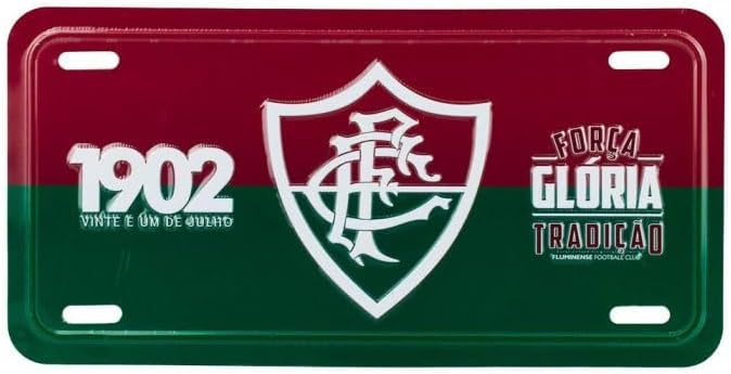 Placa Decorativa de Metal com Escudo do Fluminense, Formato Placa...