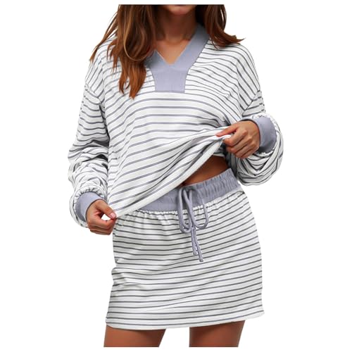 Ensemble sweat femme rayé idéal pour vos sorties automnales et vos moments de détente
