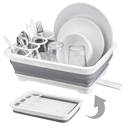 Homeshopa Collapsible Drainer Dish Rack, Dish And Kitchen Utensil Drainer Dinnerware Basket For Kitchen, Portable Foldable Dish Drainer Cutlery Holder Drying Rack