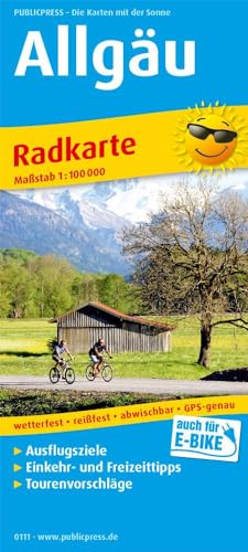 Allgäu: Radkarte mit Ausflugszielen, Einkehr- & Freizeittipps, wetterfest, reissfest, abwischbar, GPS-genau. 1:100000 (Radkarte: RK)