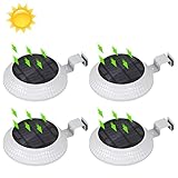Solar Gutter Lights Outdoor 12 LED Bright Beads, Dark Sensor Lights, Waterproof Auto On/Off Light...