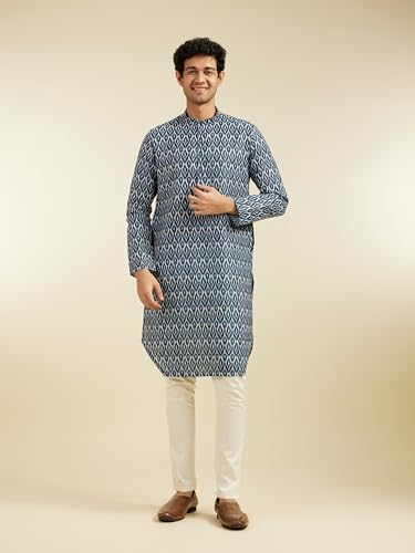 Image of DIWAS BY MANYAVAR Men's Cotton Blend Printed Kurta (1pc)