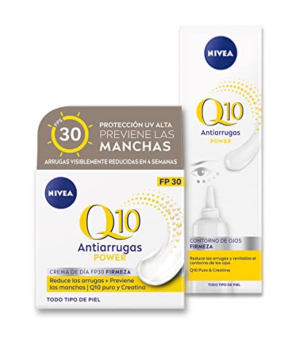 NIVEA Q10 Power Antiarrugas Cuidado de Día Triple Defensa FP30 + Crema Contorno de Ojos - 15 ml