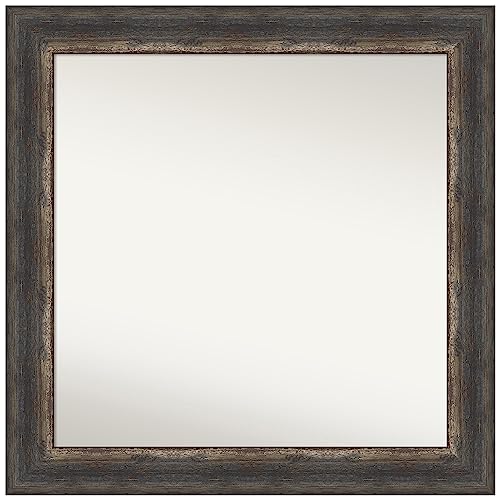 Amanti Art Brown Wall & Bathroom Mirror for Over Sink, 29x29 Small Mirror