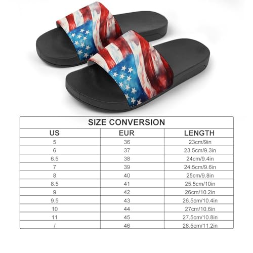 4th of July Patriotic U.S. Flag Non Slip Slides Sandals for Women Men Quick Drying Shower Shoes for Bathroom Pool Beach2
