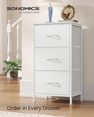 Image of SONGMICS Dresser for Bedroom, Small Dresser with 3 Fabric Drawers