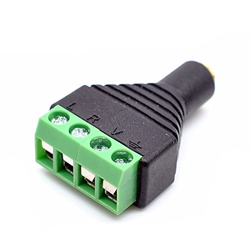 Kit 6 adaptadores Conector 2.5mm hembra a bloque terminal miniatura 3