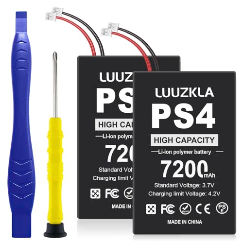 Luuzkla 2X 7200mAh PS4 Battery for PS4 & Pro Dualshock 4