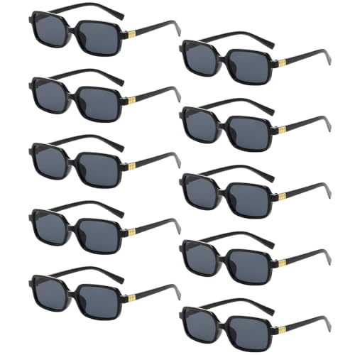 Image of 10 Pack Retro Rectangle Sunglasses for Women
