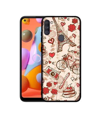 Image of Vintage Paris Design Premium 2D Printed Metal Back Case Cover for Samsung Galaxy A11 4G / M11 4G