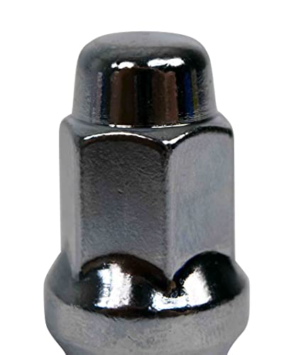 Image of MASSFX 16-Pack Durable Chrome 17mm Hex Lug Nuts, 35mm Length, & 12x1.25 Thread - Heavy Duty Replacement Lug Nuts for Golf Cart Wheels, Fits Most EZGO, Club Car & Yamaha Golf Cart Wheels