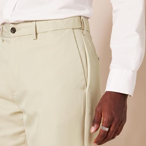 Image of Amazon Essentials Men's Classic-Fit Expandable-Waist Flat-Front Dress Pants