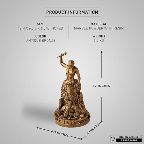 Image of SILAII Self-Made Woman Sculpture - Inspirational Woman Statue | 12 Inch Height | Antique Bronze | Women Empowerment Decorative Showpiece for Home & Office Desk