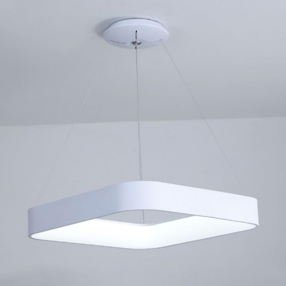 Lustre LED Moderne 75W anti-éblouissement, suspension carrée grise