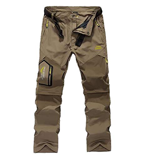 YiLianDaD Hombres Pantalone De Trekking Impermeable Secado Rápido Al Aire Libre De Respirable Pantalones Aire Libre